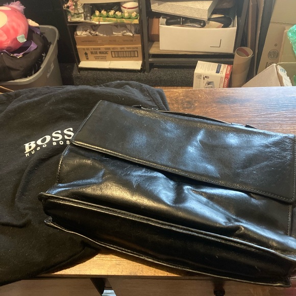 Hugo Boss Other - Hugo Boss Black Leather briefcase/laptop bag